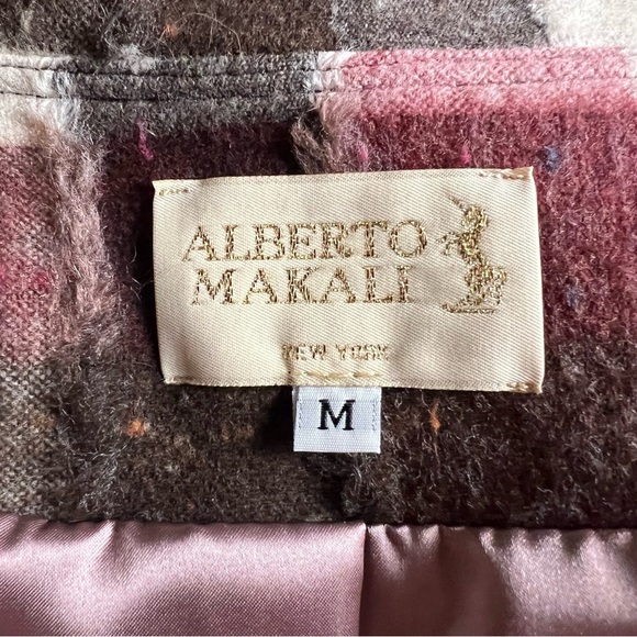 ALBERTO MAKALI Wool Blend Plaid Jacket M - Picture 5 of 8